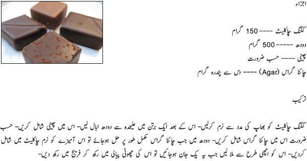 China grass chocolate Recipe in Urdu 