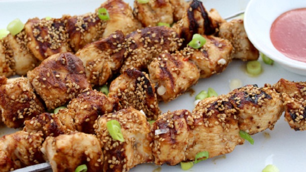 Sesame chicken Kabab with minty Dip