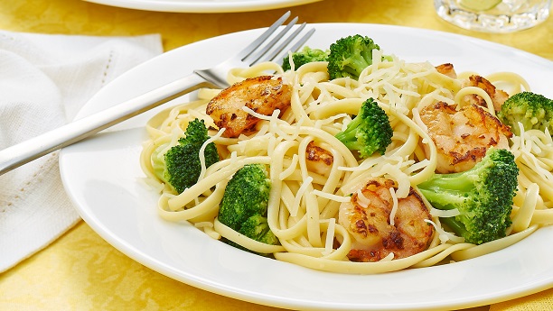 Shrimp & Broccoli Scampi with Linguini