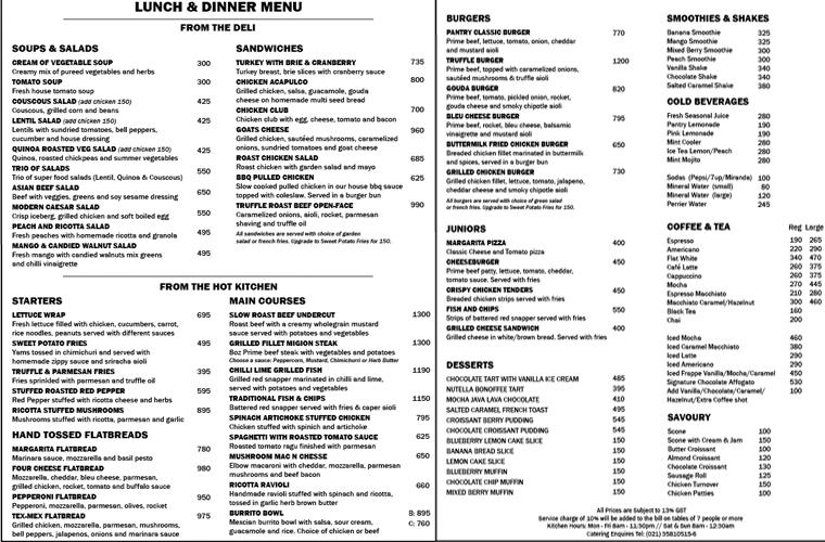 Pantry Karachi Menu with Prices & Latest Deals (August, 2024)