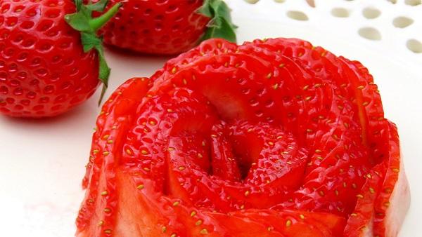How To Make Strawberry Rose For Decoration