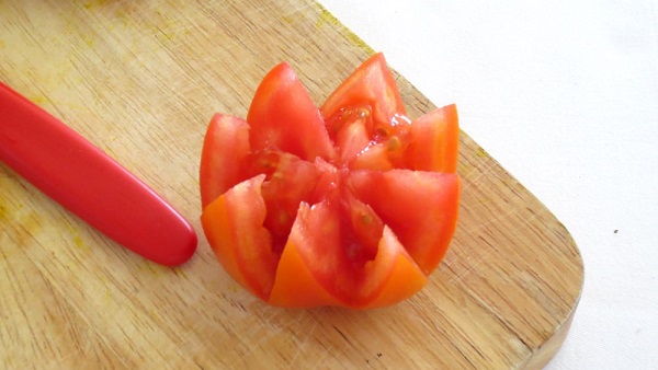 Tomato Carving For Salad Decoration