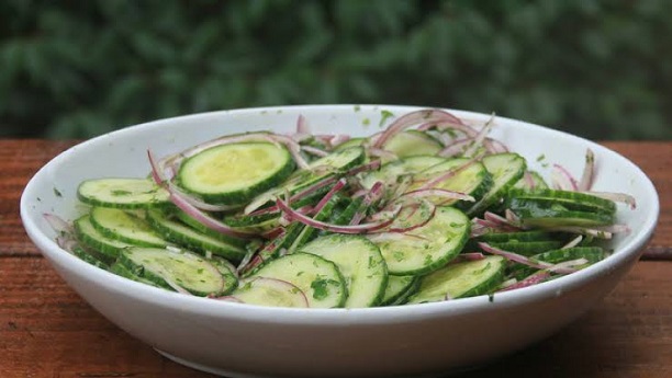 Cucumber & Onion Salad By Chef Fauzia