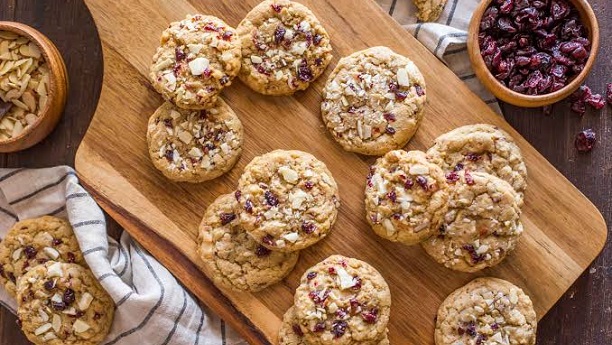 Oatmeal Cranberry-Almond and White Chocolate Cookies