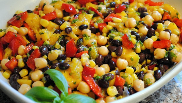 Sweet Roasted Corn Salad with Beans & Tomatoes