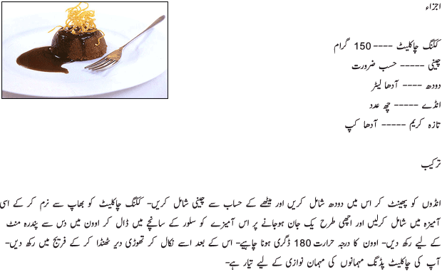 Choclate Pudding Recipe in Urdu 