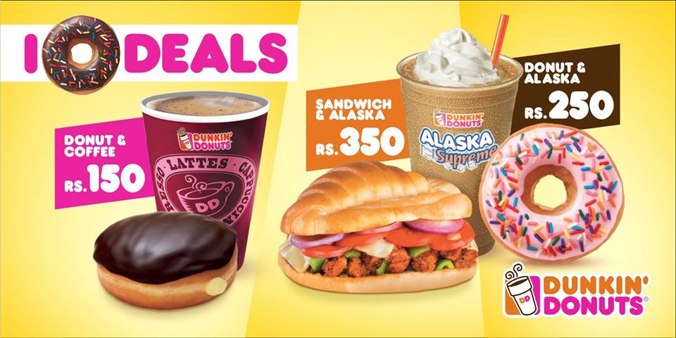 Dunkin Donuts Latest Deal Start from Rs.150 !